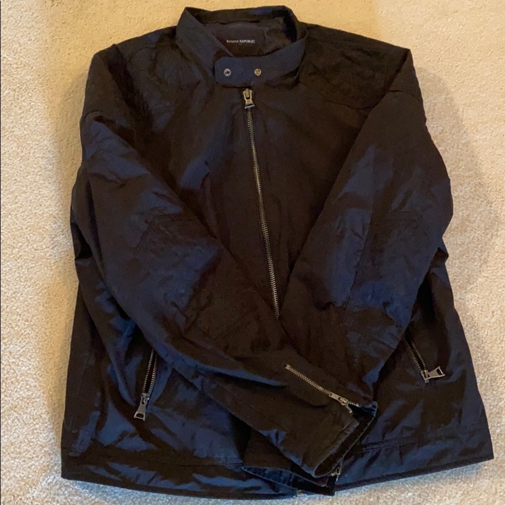 Banana Republic Black Quilted Race Coat